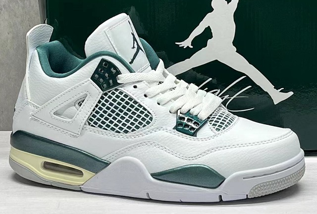 Women Air Jordan 4 Cement Oxidized Green